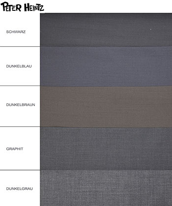 Peter Heintz Stofffarben braun,blau,grau,schwarz